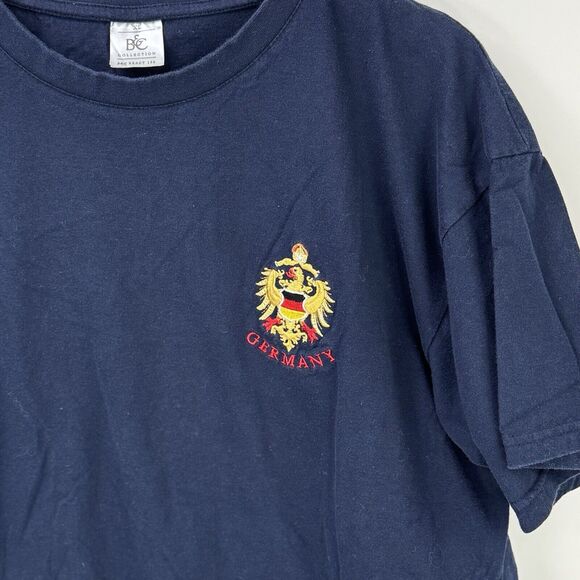 Men's Vintage B&C 150 European Style T-Shirt Germany Emblem XL Navy - Picture 3 of 9